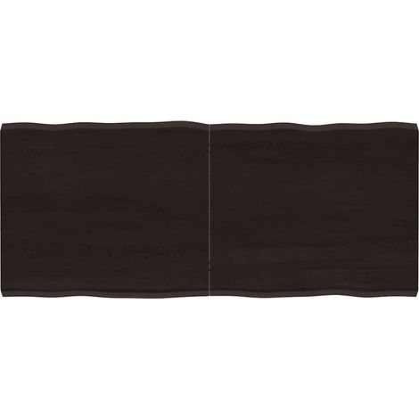 vidaXL Tablero mesa madera tratada borde vivo marrón 140x60x(2-4) cm (1/5)