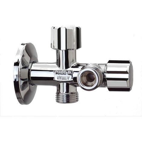 Rubinetto dual n+s 1/2" con rosone 1/2 x 1/2 x 1/2