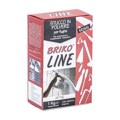 STUCCO FUGHE MAIOLICHE BRIKO LINE - GRIGIO KG 1- 12 pezzi