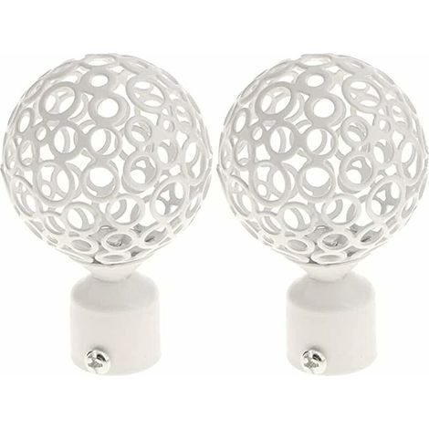 pair Linghhang – Embouts de tringle à rideaux 28mm blanc – Lot de 2 – Fer forgé durable – Design nordique pour décoration intérieure