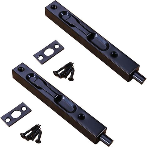 Lot de 2 verrous de porte - Verrous de sécurité cachés pour portes composites, portes en bois, portes doubles, etc. 6 pouces. (1/5)