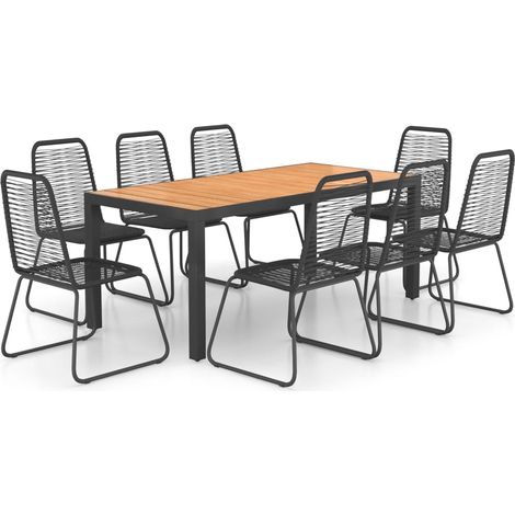 Maison Exclusive - Set da Pranzo da Giardino 9 pz in Rattan PVC Nero e Marrone
