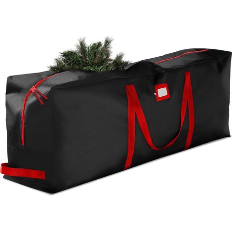 Grand sac de rangement pour sapin de Noël artificiel (jusqu'à 2,75 m) - Tissu Oxford 600D, résistant aux déchirures et imperméable - Noir (1/4)