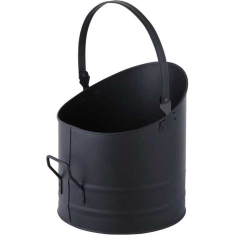 Seau à cendre noir avec couvercle 25 cm x 28,5 cm WERKA PRO 16 litres
