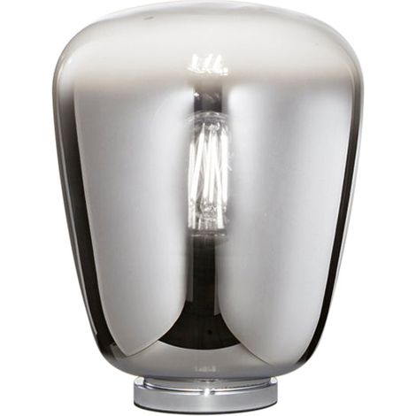 "Lampada SMOKE in metallo nero con diffusore in vetro grigio fumè 20 cm." (1/2)