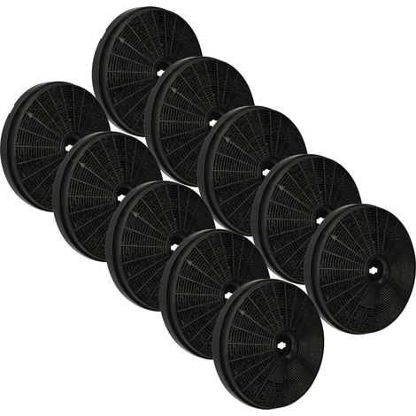 vhbw 10x Filtro a carboni attivi compatibile con Elica BADIA 09 GRX/F/50 208175146604 cappe aspiranti - 20 cm