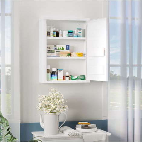 Medizinschrank 40x15x53.5 cm weiß aus Stahl zur Wandmontage abschließbar (1/5)