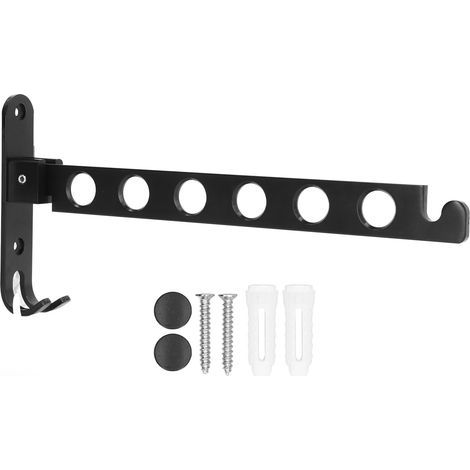 Cintre Pliant Gain de Place Étendoir à Linge Pliable à 90 ° avec 6 Trous Noir (1/5)