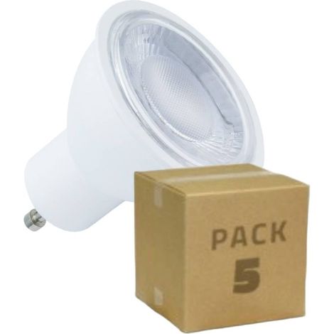 Pack 5 Bombillas Regulable LED GU10 5W 430 lm 100º No Flicker 4000K Blanco Neutro