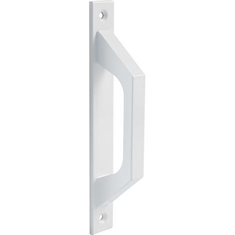 Poignée de porte droite en Aluminium Poignée pour portes coulissantes ou partes battantes 198 x 25 x 40 mm Poignée droite fonctionnelle et confortable Couleur Blanc (1/5)