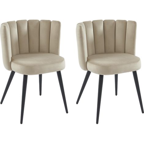 Sedia in Velluto e Metallo Nero Beige  - Lotto di 2 - PRANILA di Pascal MORABITO