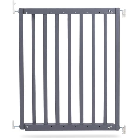 Safetots Chunky Wooden Screw Fit Stair Gate, Grey, 63.5cm - 105.5cm, Wood Baby Gate, Screw Fit Safety Barrier