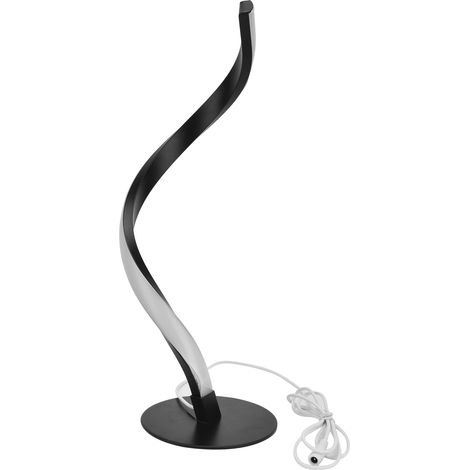 S-förmige spiralförmige LED-Leselampe, kleines Nachttischlicht, EU-Stecker 100-240V (Schwarz) (1/5)