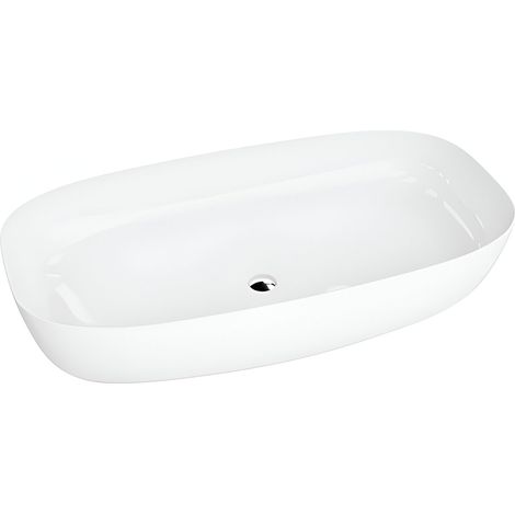 Vasque à poser LAVITA Vasque à poser élégante et compacteProduit en porcelaine de haute qualité rectangulaire 69,5x36x15,5 cm Blanc