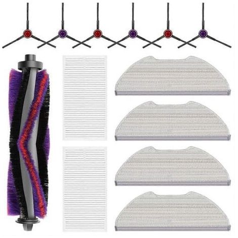 Accessoires pour aspirateur robot Eureka E10s : brosse latérale principale, filtre HEPA, lingette de nettoyage (1/5)