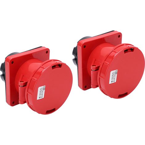 2 prises droites industrielles 125A 3 phases IP67 étanches encastrables 380415V (3P+N+E 5 broches) (1/5)