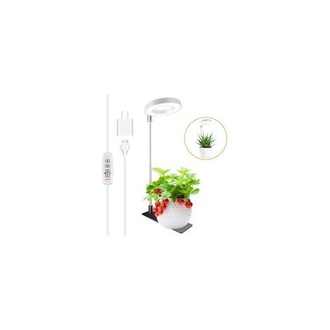 Lampe de croissance pour plantes blanche avec perche télescopique 16-65CM 1 avec adaptateur secteur lumière blanche chaude réglage de la minuterie (1/5)