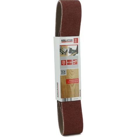 Set 3 bandas lija 50x686mm g120 krt243602 kreator