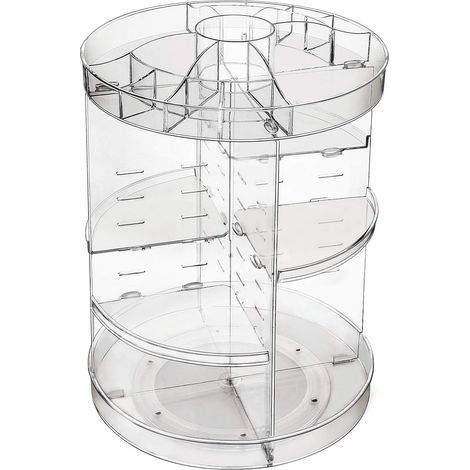 CCYKXAA 360 Degree Rotating Adjustable Makeup Organizer Makeup Storage, Brush Holder and Lipstick Holder, Multifunctional Bathroom Vanity and Large Capacity