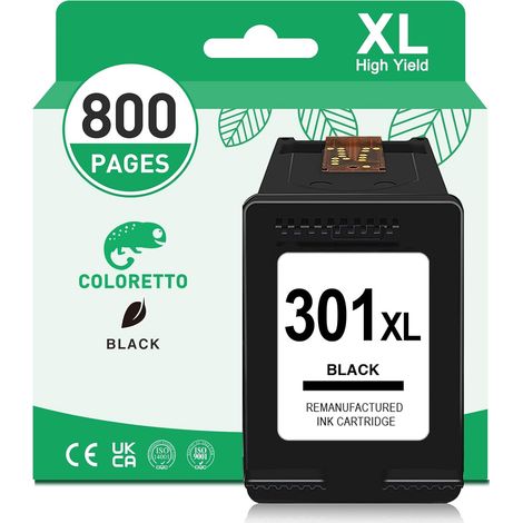 H-301XLB Cartouche pour HP 301 DeskJet 2540 2547 1510 3059 3050 1050 2549 (1/5)