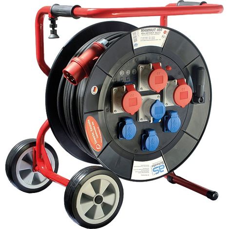 CEE Mammut Kabeltrommel Fahrgestell 400V 40m H07RN-F 5G2,5 IP44