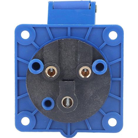 3-polige, verdeckte Industriesteckdose aus PC-Messing, blau, CEE-Stecker für elektrische Stromversorgung, Schutzart IP44, 220–250 V