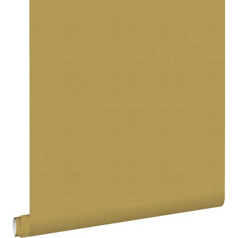 papier peint lin jaune ocre - ESTAhome (1/5)