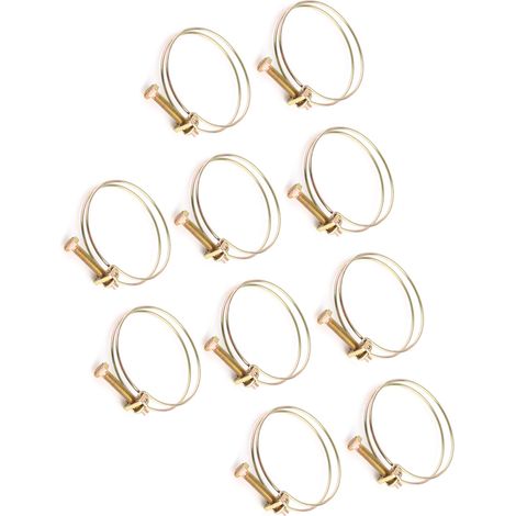 Collier de serrage double fil pour tuyau d'arrosage, fixation à vis sans fin, raccord plomberie (52-57 mm) (1/5)