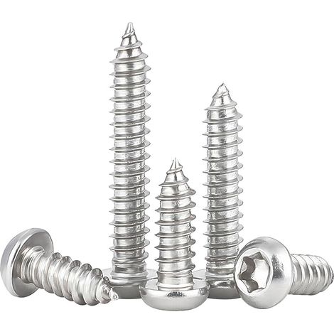 50 Pièces M3x16mm Vis Autotaraudeuse, Vis à Tête Cylindrique Torx en Acier Inoxydable, Filetage Complet, pour Fixation du Bois