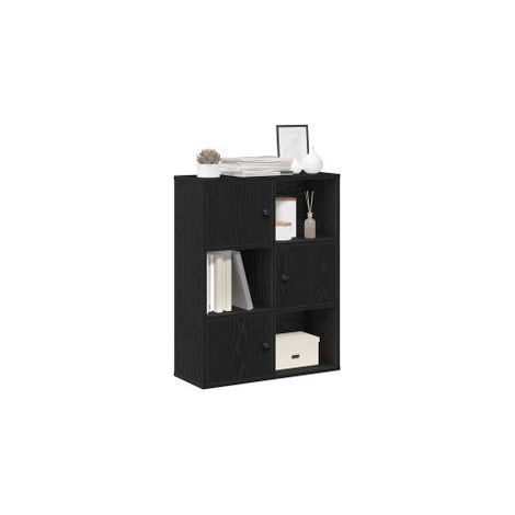 Bibliothèque chêne noir 60x24x76,5 bois d'ingénierie (1/5)