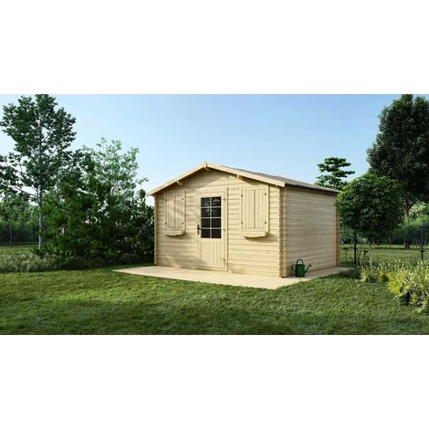 Altanka – Abri de jardin bois 12m² – Dimensions 4x3m – Épaisseur 28mm – Toit à deux pentes – 2 fenêtres ouvrables en plexi (1/5)