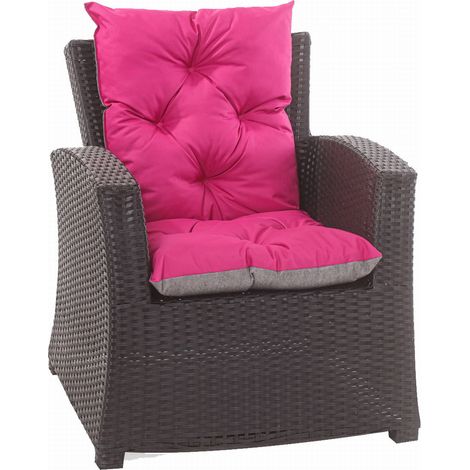 Coussin de chaise de jardin 50x50x55cm 4 pièce coussin de jardin rose Coussin de fauteuil résine tressée Coussin d'assise à dossier haut-Enkel (1/5)