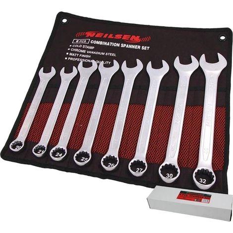 Neilsen Spanner Set Cold Stamped Metric Combination Wrench 20mm - 32mm 8pc (1/2)