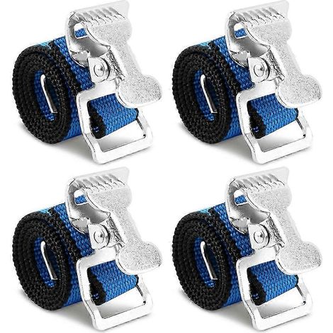 4 sangles de fixation pour échasses de plaquiste réglables, en nylon, pour la fixation des pieds. (1/5)