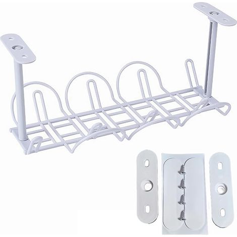 Tiroir de plateau de rangement sous la table blanche 1pc pour ranger les prises et les câbles au Bureau, dans la cuisine, etc. (1/5)