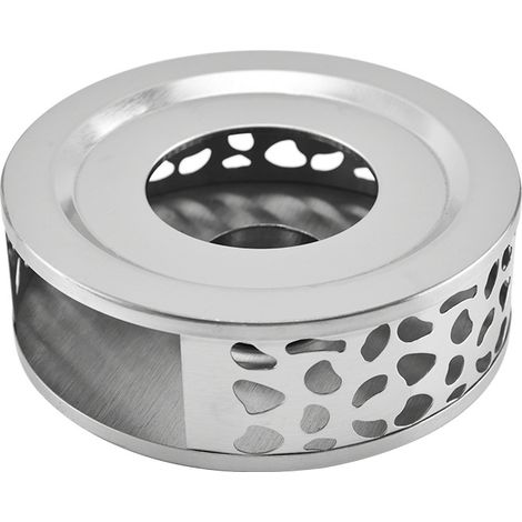 Lntyq Chauffe-Théière en Acier Inoxydable Teapot Warmer Chauffe Plat avec Bougie Support Bougie Chauffe-Base Plat Théière Réchauffeur avec Porte-Bougie Rond pour Thé Café Isolation de Lait