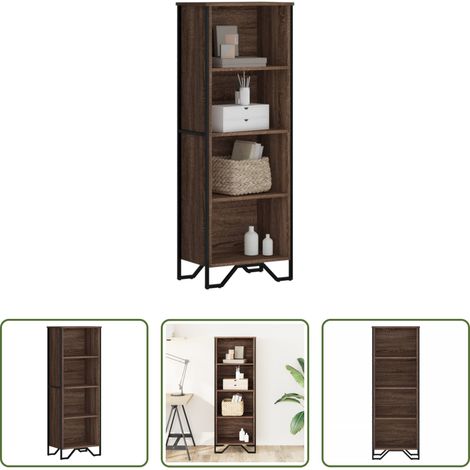 vidaXL Meuble bois d'ingénierie - Bibliothèque chêne marron 50x31x137,5 cm bois d'ingénierie (1/5)