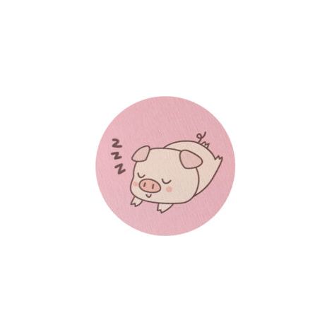 Dessous de verre rond en diatomite – Motif cochon rose – Absorbant et isolant pour tasse et verre (1/5)