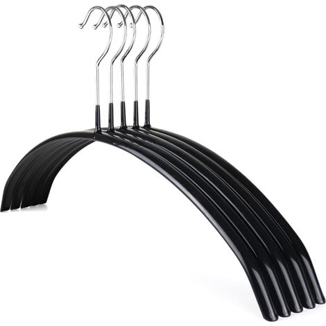 LYERCW - Cintres en caoutchouc antidérapants - Cintres métalliques robustes avec crochet chromé antirouille et design fin et peu encombrant - Idéaux pour les tricots, pulls, (1/3)