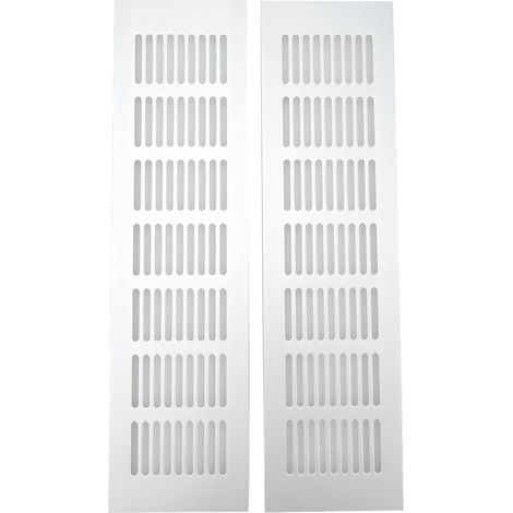 Lüftungsgitter aus silberfarbener Aluminiumlegierung, rechteckig, 80 x 300 mm / 3,14 x 11,81 Zoll, zur Wärmeableitung, für Schränke, Wohnmobile und Camper. (1/5)