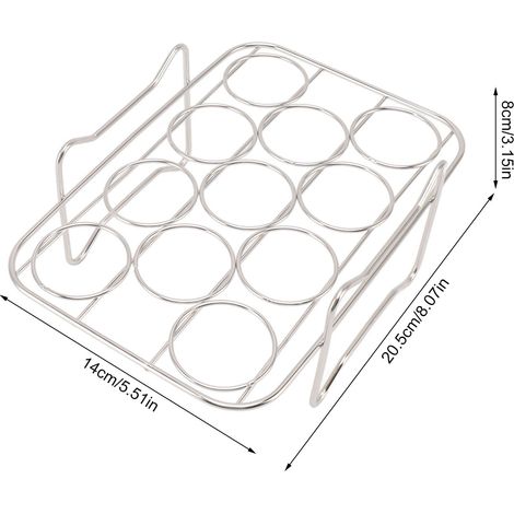 Ortviai Grille à Œufs en Acier Inoxydable 304 pour Four à Air Ninja Food – Résistant, Anti-Rouille, 20,5 x 14 x 8 cm (1/4)