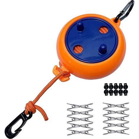 Asciugatrice telescopica, in plastica/nylon, 8 m, arancione (1/5)