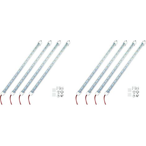 Adatto per illuminazione interna a LED a 8 strisce da 12 V, 48 lampadine a LED, con interruttore e magnete, luce bianca 6500K, adatto per auto, furgoni e camper, con spina.
