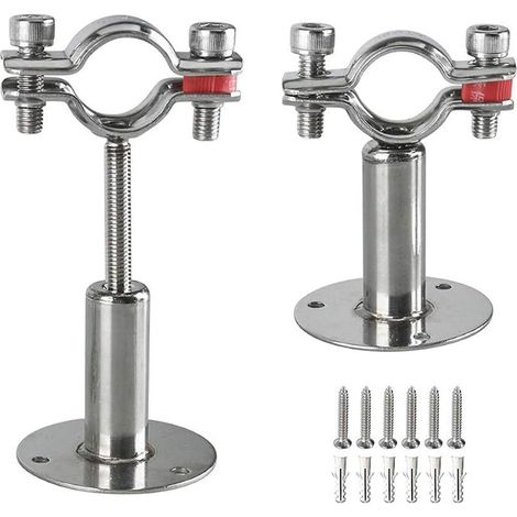 supports de tuyau de montage mural en acier inoxydable avec vis pour tube de 25mm de diamètre
