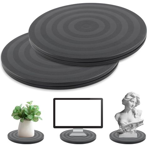 2 Pièces Support Plaque Tournant Rotatif 20cm Plateau Tournant 360 Degré Pivotant Universel Rond Plateau pour Ordinateurs Portables Moniteur TV Haut-parleurs Artisanat Plantes Cuisine (1/5)