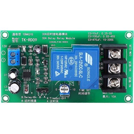 Module de relais temporisé, interrupteur temporisé normalement ouvert/normalement fermé de haute précision, alimentation électrique, 200 s, 12 V CC