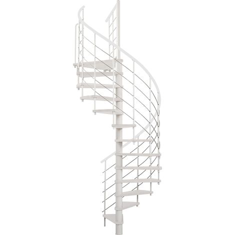 Minka Spindeltreppe Venezia Smart 38 - 305,5cm Geschosshöhe Weiß Weiß 160cm Durchmesser