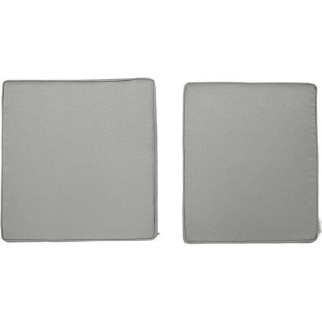 Housse de coussin Lot de 2 coussins de chaise coussins d'assise déhoussables coussins matelassé rembourré mousse polyester gris clair