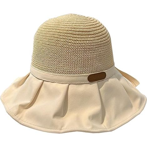 Chapeau de soleil pour femme, chapeau de protection solaire, chapeau de plage pour femme, chapeau de paille à larges bords, chapeau de soleil pliable (1/5)