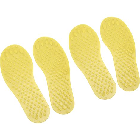 Marqueurs de Sol en Forme de Pieds pour École Maternelle, PVC Anti-Dérapant Jaune Vif